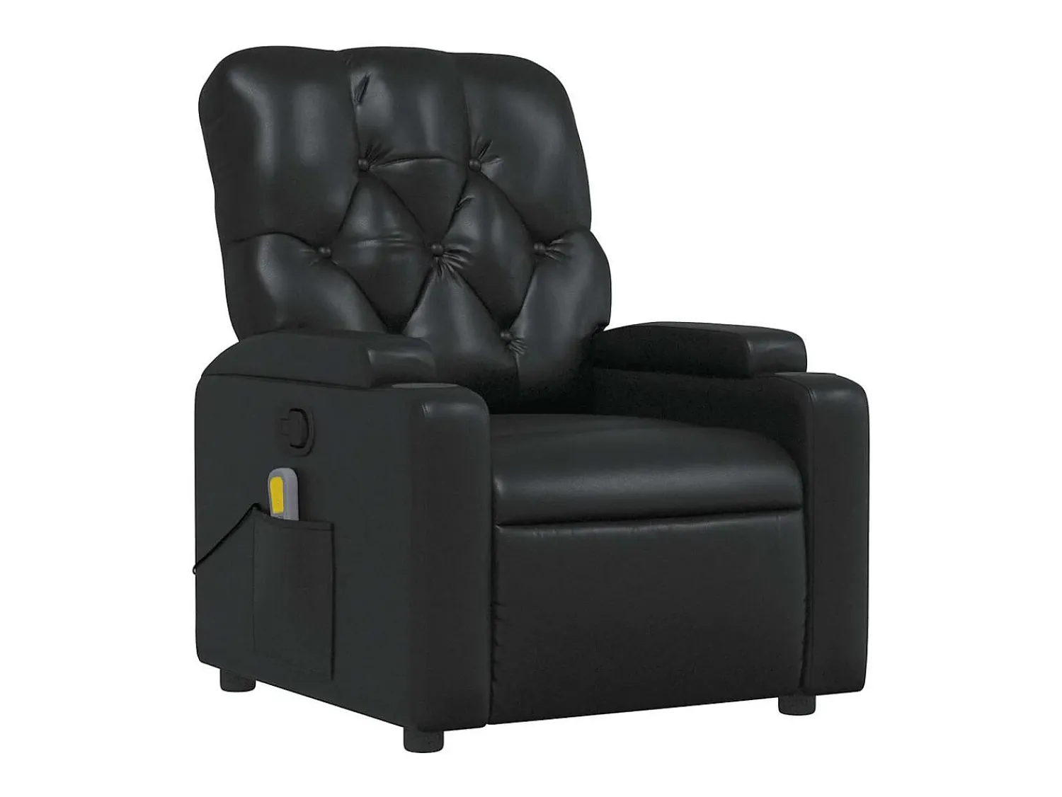 Discount vidaxl Poltrona de massagens reclinável couro artificial Preto