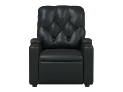 Discount vidaxl Poltrona de massagens reclinável couro artificial Preto
