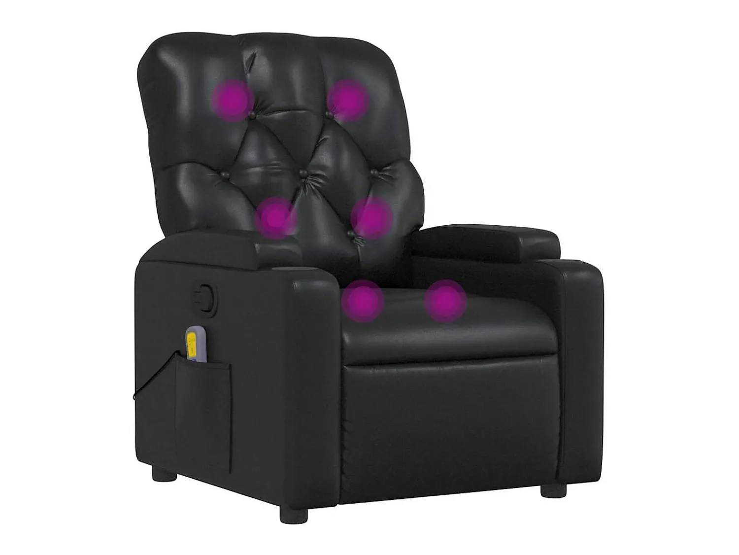 Discount vidaxl Poltrona de massagens reclinável couro artificial Preto