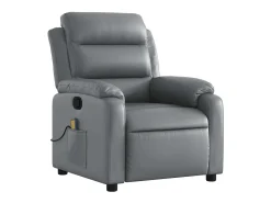 Poltrona| Poltrona de massagens reclinável couro artificial SHL607451 Cinzento