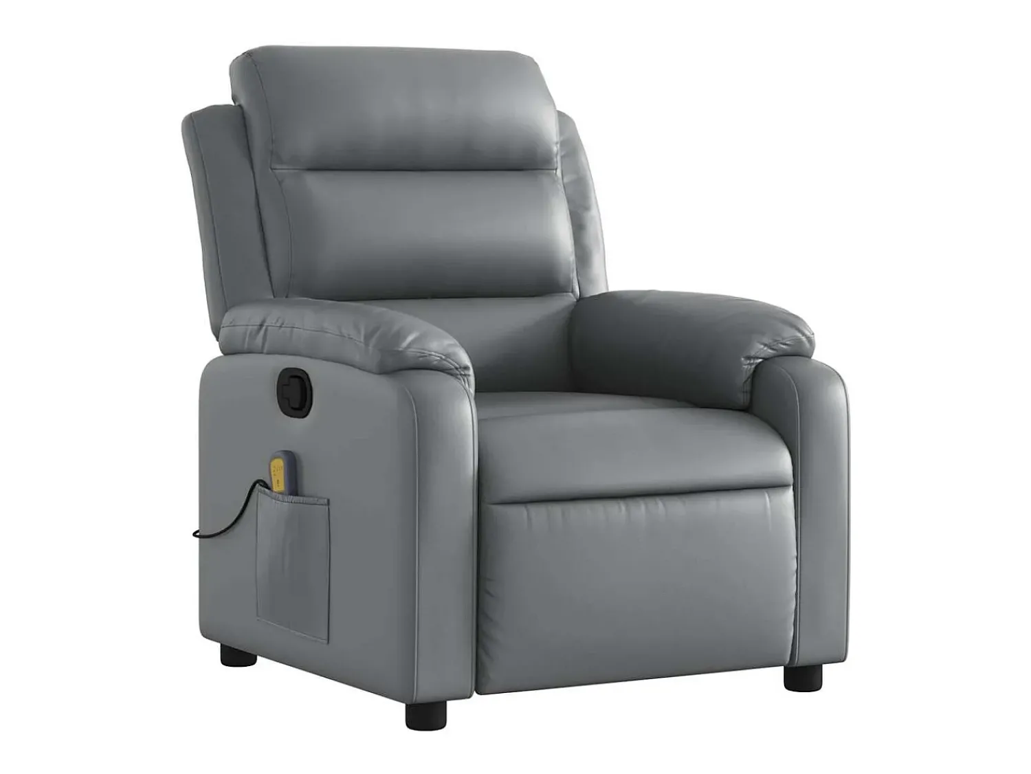 Poltrona| Poltrona de massagens reclinável couro artificial SHL607451 Cinzento