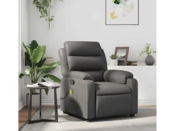 Poltrona| Poltrona de massagens reclinável couro artificial SHL607451 Cinzento