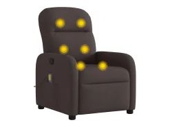 Poltrona|vidaxl Poltrona de massagens reclinável tecido -escuro Castanho