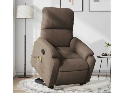 Poltrona de massagens reclinável elevatória microfibra SHL275140^ Poltrona