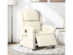 Poltrona* Poltrona de massagens reclinável elétrica veludo cor SHL106960 Creme