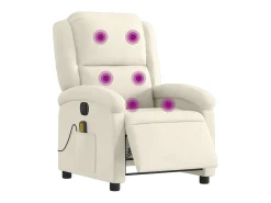 Poltrona* Poltrona de massagens reclinável elétrica veludo cor SHL106960 Creme