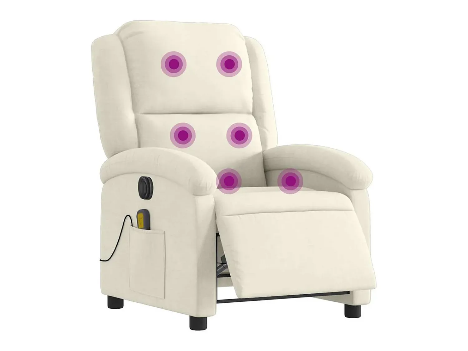 Poltrona* Poltrona de massagens reclinável elétrica veludo cor SHL106960 Creme