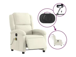 Poltrona* Poltrona de massagens reclinável elétrica veludo cor SHL106960 Creme