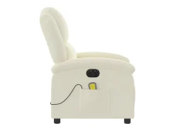 Poltrona* Poltrona de massagens reclinável elétrica veludo cor SHL106960 Creme