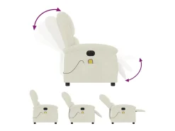 Poltrona* Poltrona de massagens reclinável elétrica veludo cor SHL106960 Creme