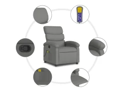 Poltrona de massagens reclinável tecido cinzento-escuro SHL473393^ Poltrona