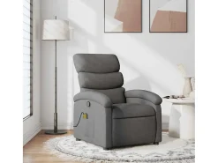 Poltrona de massagens reclinável tecido cinzento-escuro SHL473393^ Poltrona