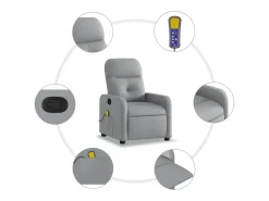 Poltrona de massagens reclinável tecido -claro SHL184476^ Poltrona