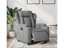 Online Poltrona de massagens reclinável elétrica tecido -claro SHL103660 Cinzento