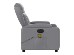 Online Poltrona de massagens reclinável elétrica tecido -claro SHL103660 Cinzento