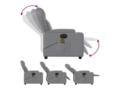 Online Poltrona de massagens reclinável elétrica tecido -claro SHL103660 Cinzento