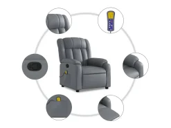 Poltrona de massagens reclinável couro artificial SHL865190^ Poltrona