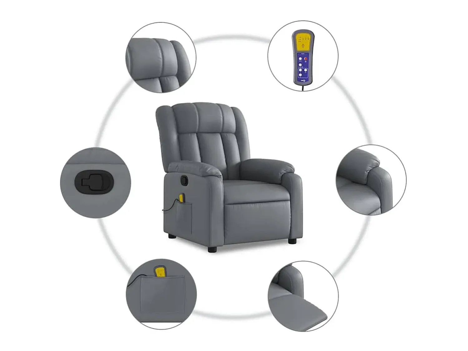Poltrona de massagens reclinável couro artificial SHL865190^ Poltrona