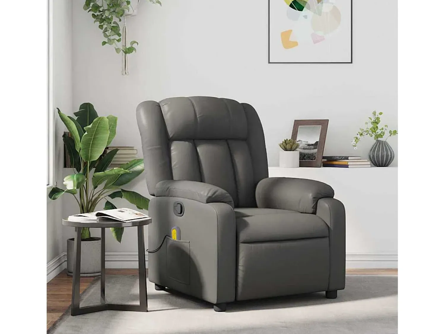 Poltrona de massagens reclinável couro artificial SHL865190^ Poltrona