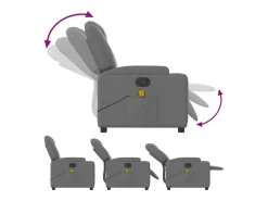 vidaxl Poltrona de massagens reclinável tecido -escuro^ Poltrona