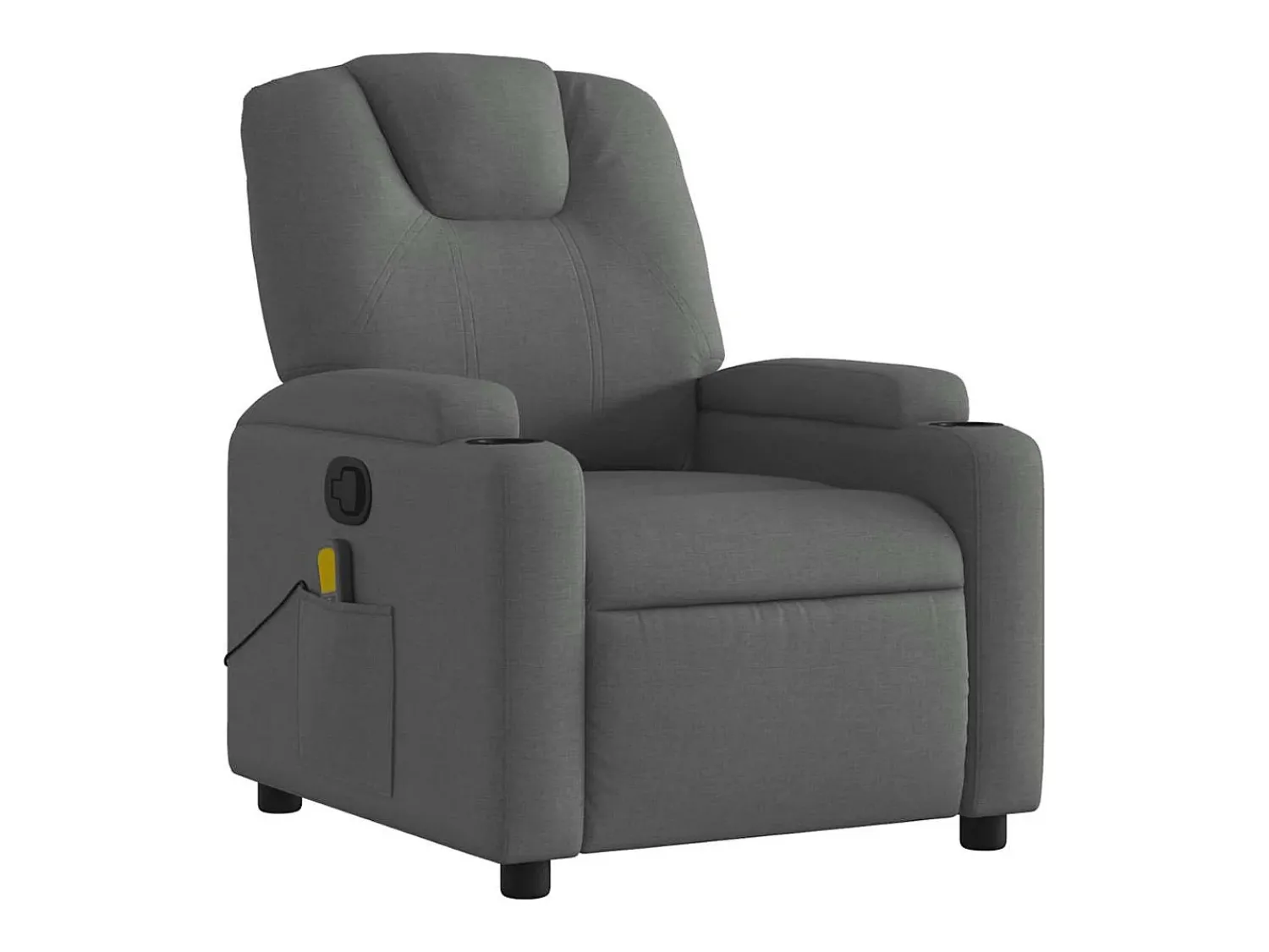 vidaxl Poltrona de massagens reclinável tecido -escuro^ Poltrona