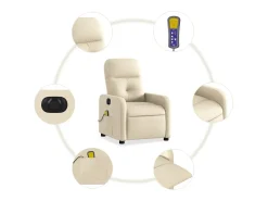 Poltrona* Poltrona de massagens reclinável elétrica tecido SHL463207 Creme