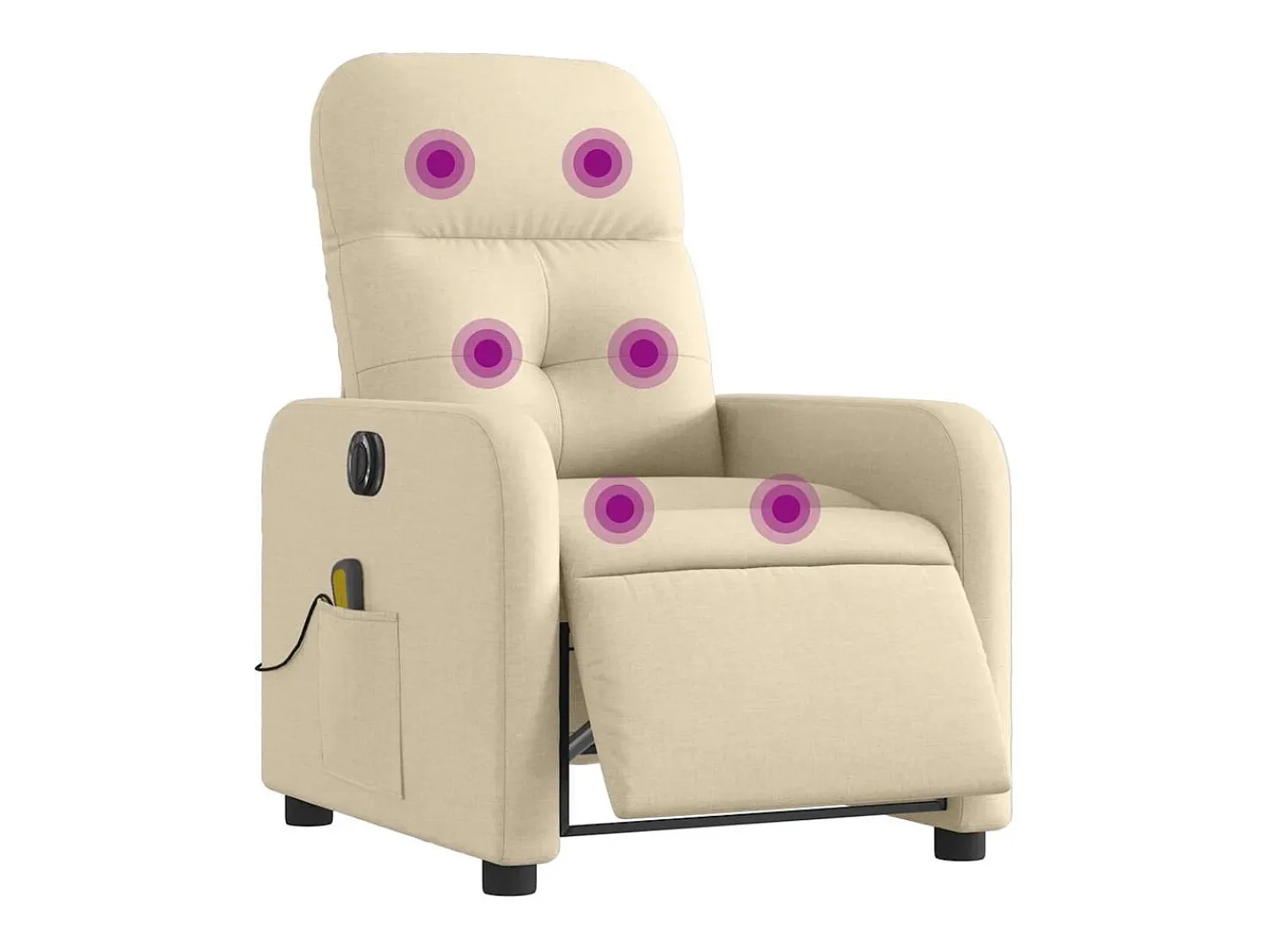 Poltrona* Poltrona de massagens reclinável elétrica tecido SHL463207 Creme