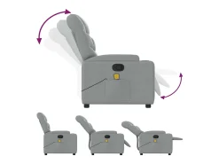 Sale vidaxl Poltrona de massagens reclinável tecido cinzento-claro Cinzento claro