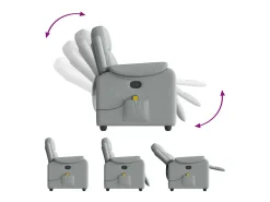 Poltrona* Poltrona de massagens reclinável tecido -claro SHL330102 Cinzento