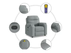 Poltrona* Poltrona de massagens reclinável tecido -claro SHL330102 Cinzento