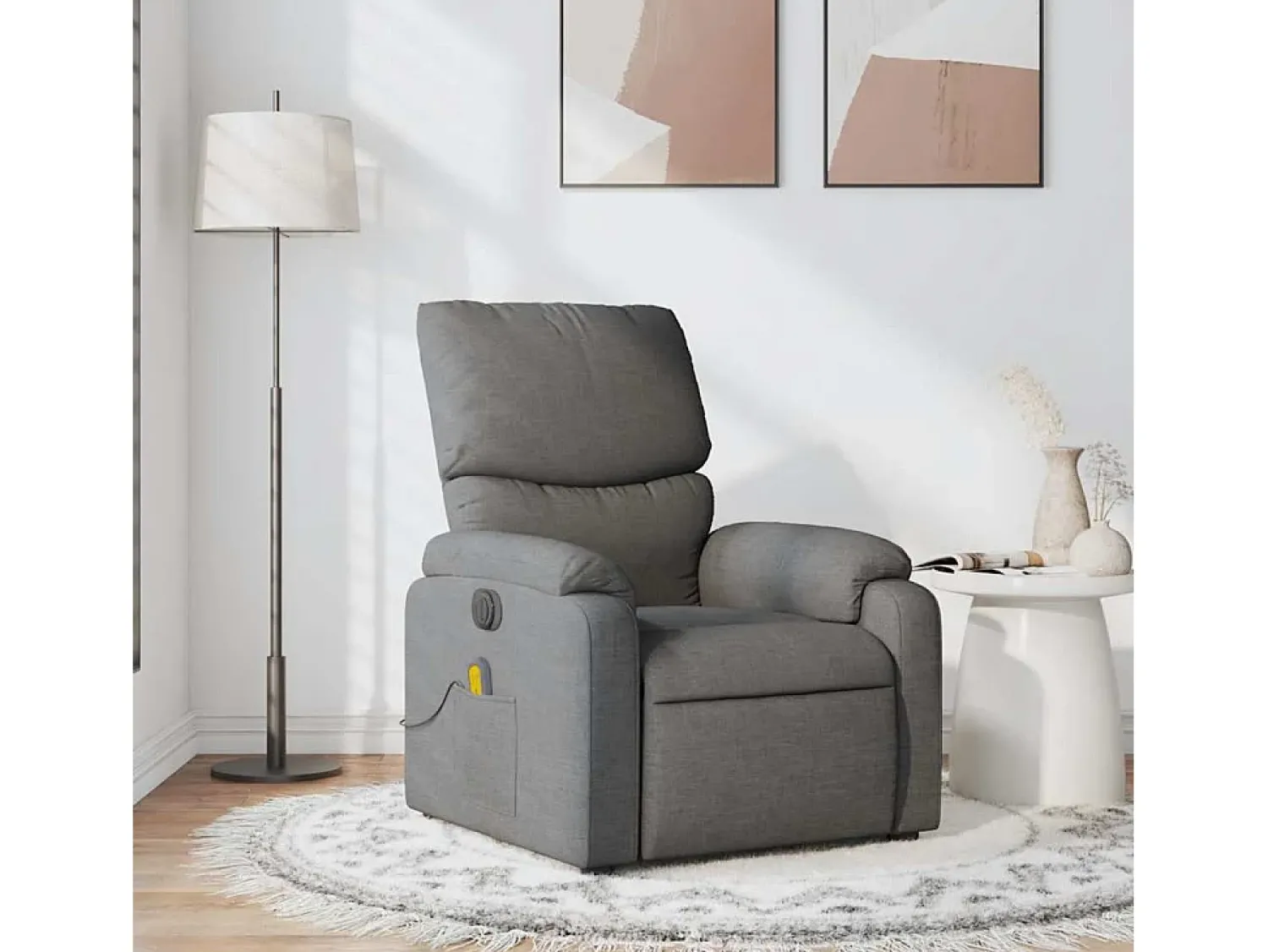 Poltrona| Poltrona de massagens reclinável tecido cinzento-escuro SHL147962 Cinza antracite