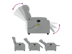 Poltrona* Poltrona de massagens reclinável tecido -claro SHL782496 Cinzento