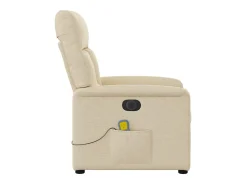 Sale Poltrona de massagens reclinável elétrica tecido SHL848355 Creme