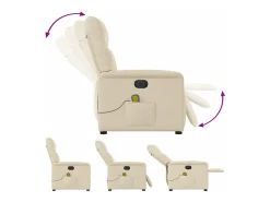 Sale Poltrona de massagens reclinável elétrica tecido SHL848355 Creme