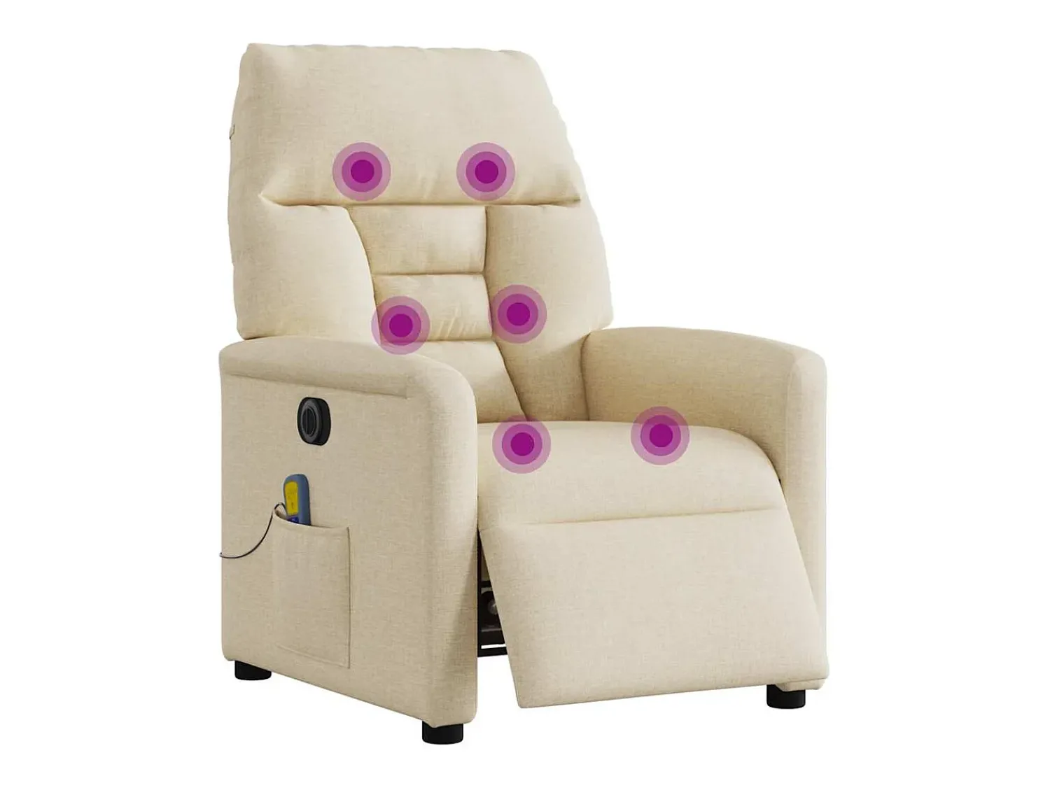 Sale Poltrona de massagens reclinável elétrica tecido SHL848355 Creme