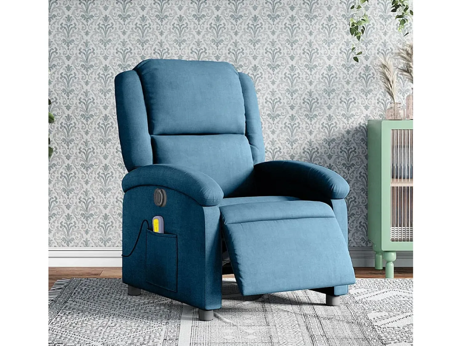 Poltrona de massagens reclinável elétrica veludo SHL116263^ Poltrona