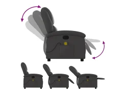 Sale vidaxl Poltrona de massagens reclinável couro genuíno Cinzento