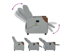 Poltrona| Poltrona de massagens reclinável tecido -claro SHL760439 Cinzento
