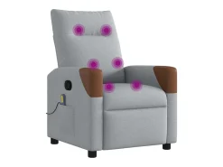 Poltrona| Poltrona de massagens reclinável tecido -claro SHL760439 Cinzento