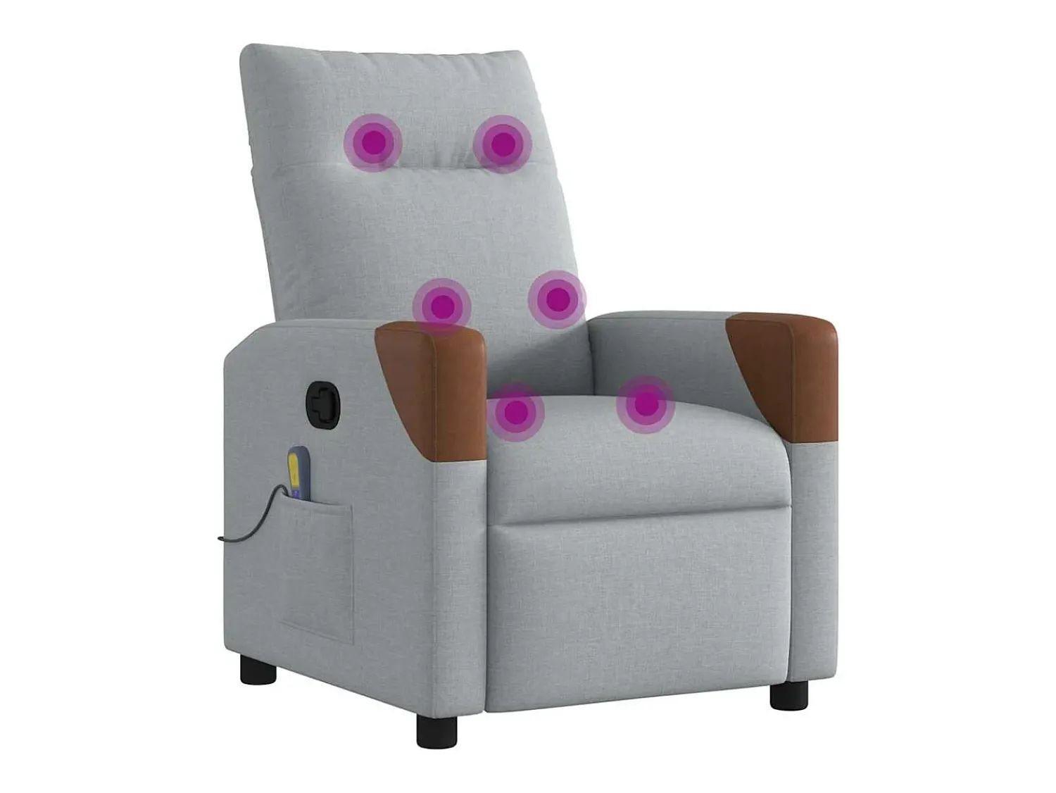 Poltrona| Poltrona de massagens reclinável tecido -claro SHL760439 Cinzento