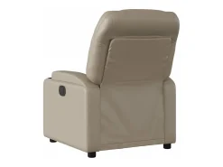 vidaxl Poltrona de massagens reclinável couro artificial cappuccino^ Poltrona