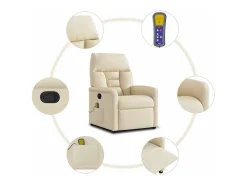 Poltrona* Poltrona de massagens reclinável tecido cor SHL281718 Creme
