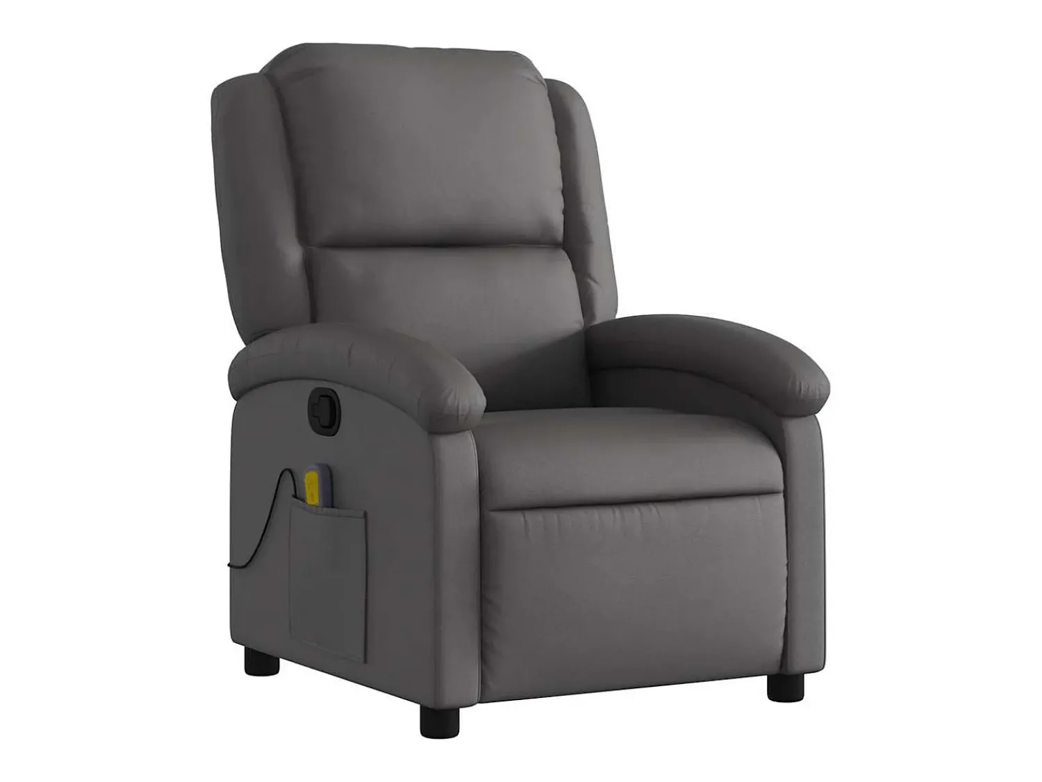 Poltrona* Poltrona de massagens reclinável couro genuíno SHL454301 Cinzento