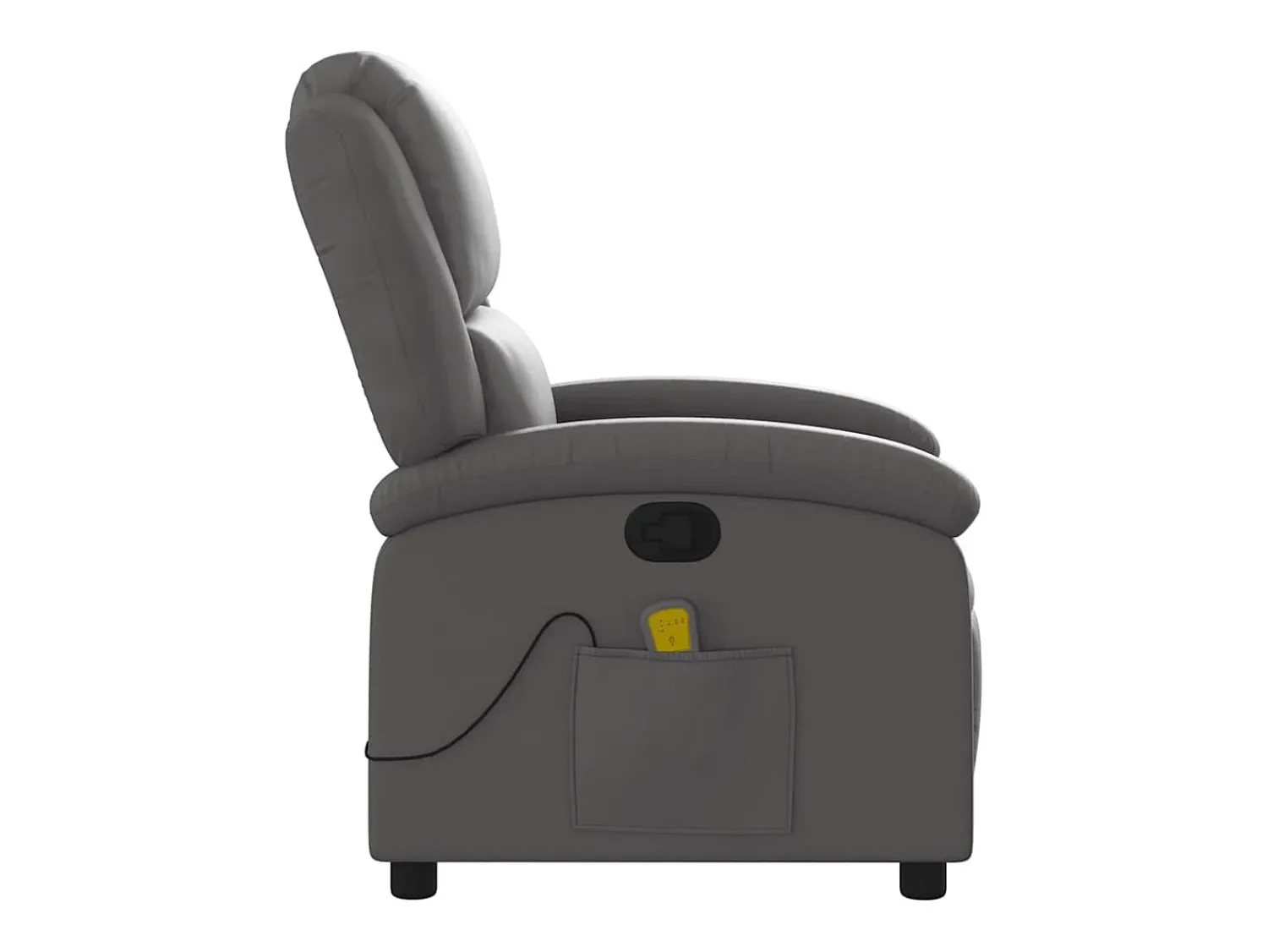 Poltrona* Poltrona de massagens reclinável couro genuíno SHL454301 Cinzento