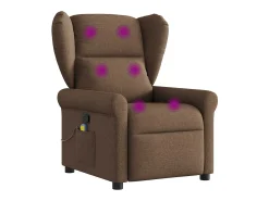Outlet Poltrona de massagens reclinável tecido SHL258342 Castanho