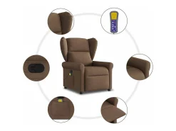 Outlet Poltrona de massagens reclinável tecido SHL258342 Castanho