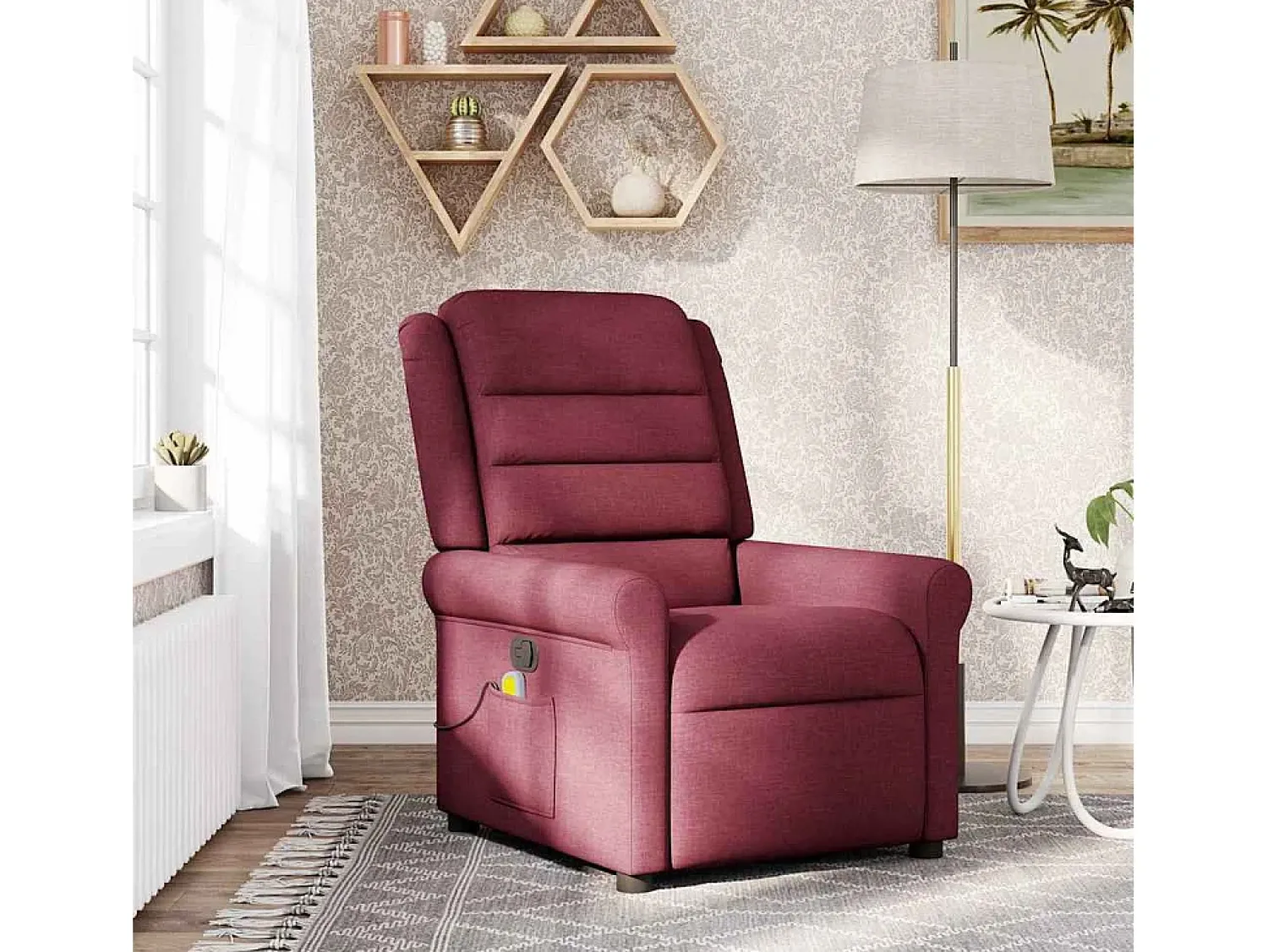 Best Poltrona de massagens reclinável tecido tinto SHL116899 Vermelho