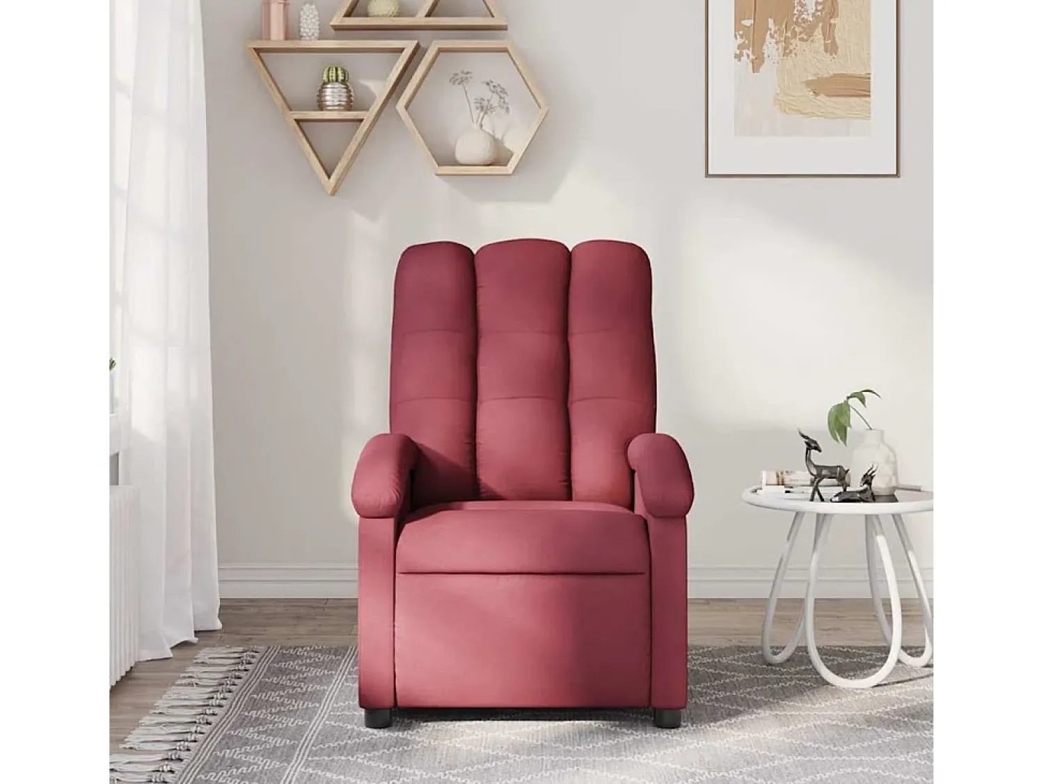 Poltrona de massagens reclinável tecido tinto SHL963450^ Poltrona