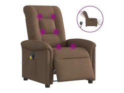 Online Poltrona de massagens reclinável elétrica tecido SHL88768 Castanho