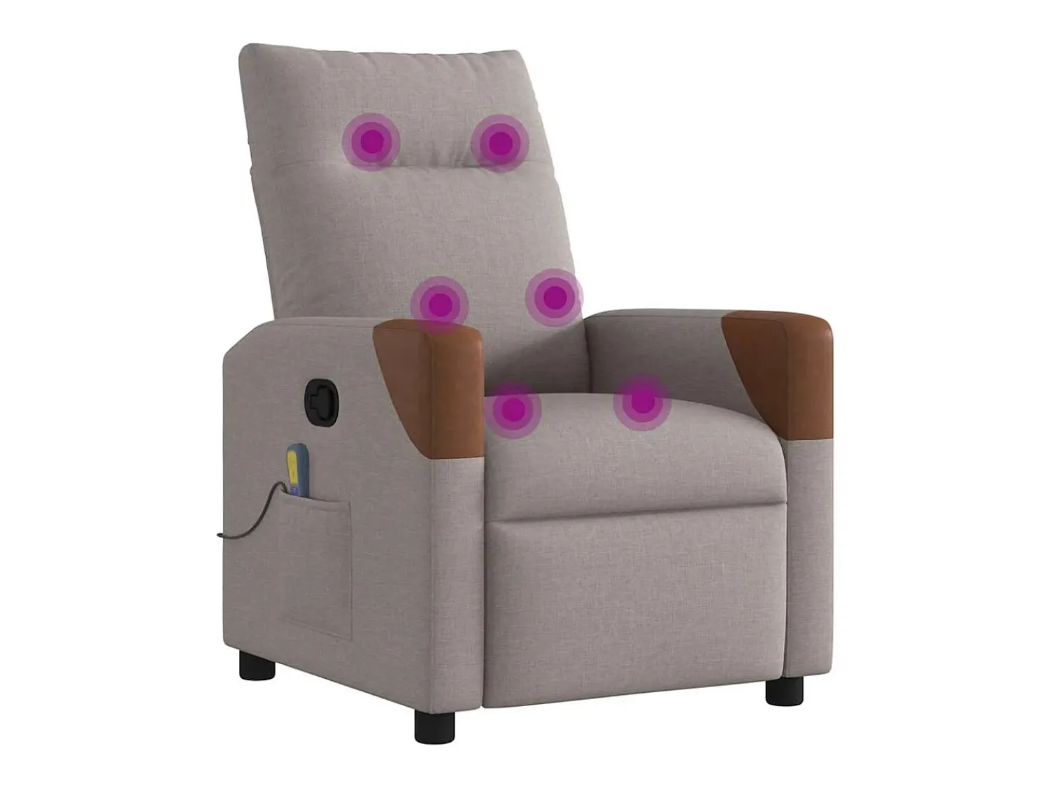 Poltrona de massagens reclinável tecido cinzento-acastanhado SHL773796^ Poltrona